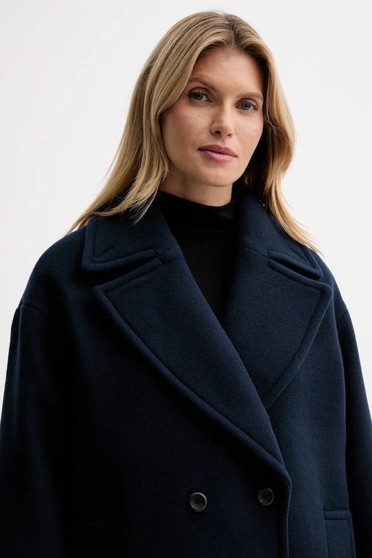 Παλτό με προσθήκη μαλλιού Calvin Klein LV044D549G σκούρο μπλε