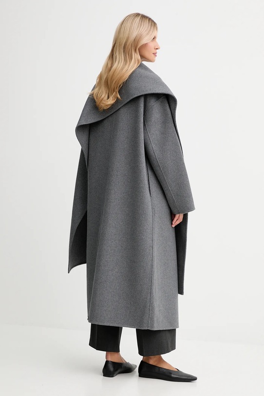 Odzież Calvin Klein płaszcz z dodatkiem wełny LV044D555G szary