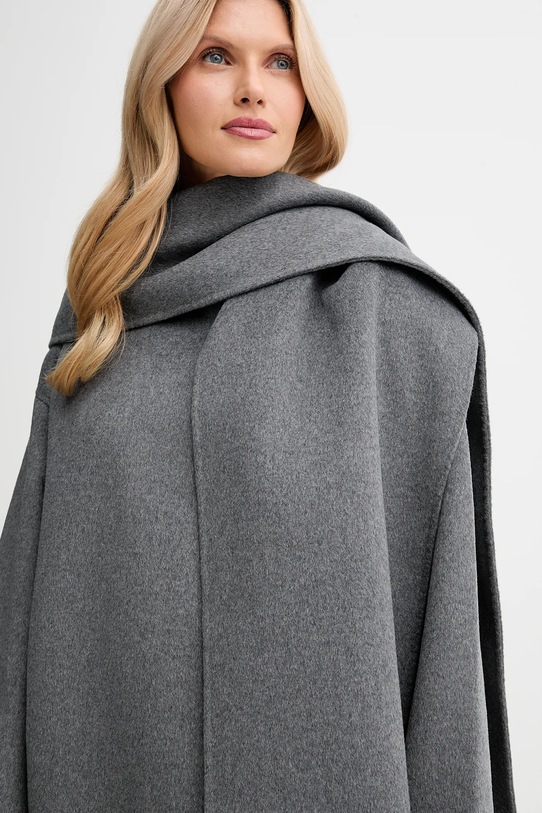 Calvin Klein płaszcz z dodatkiem wełny LV044D555G szary