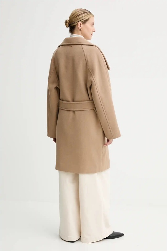 Одяг Пальто з вовною Calvin Klein LV044D557G бежевий