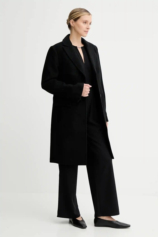 Пальто с шерстью Calvin Klein LV044D558G чёрный AW25