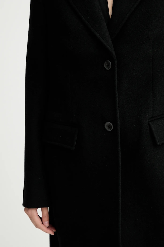 Vlnený kabát Calvin Klein LV044D558G čierna