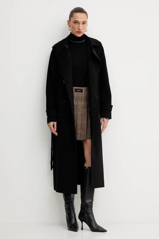 MICHAEL Michael Kors płaszcz z dodatkiem wełny 77A7150M21 czarny AW25