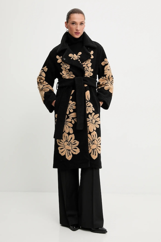 Farm Rio haină cu lână cu captuseala negru 351868