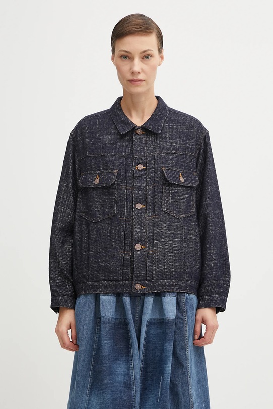 Visvim kurtka jedwabna 101x jkt bez kaptura granatowy 325105013001