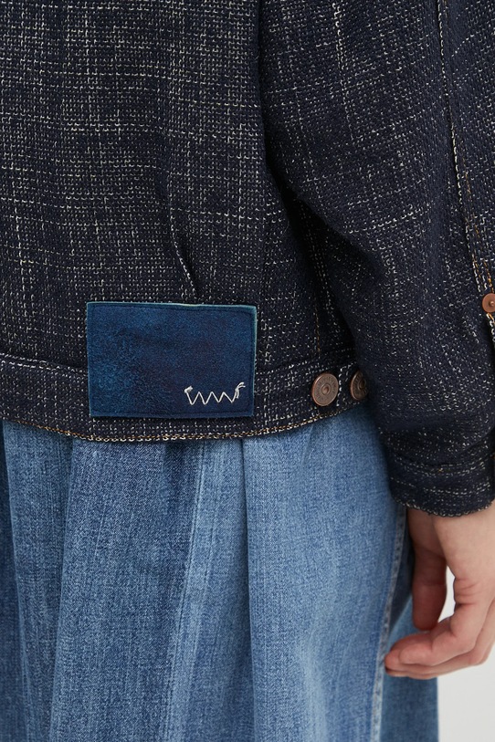 Visvim kurtka jedwabna 101x jkt 325105013001 granatowy