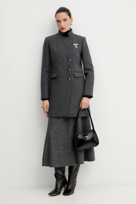 Morgan haină cu lână GBROCHE gri AW25