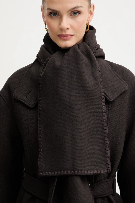 Morgan płaszcz z dodatkiem wełny brązowy GSCARF