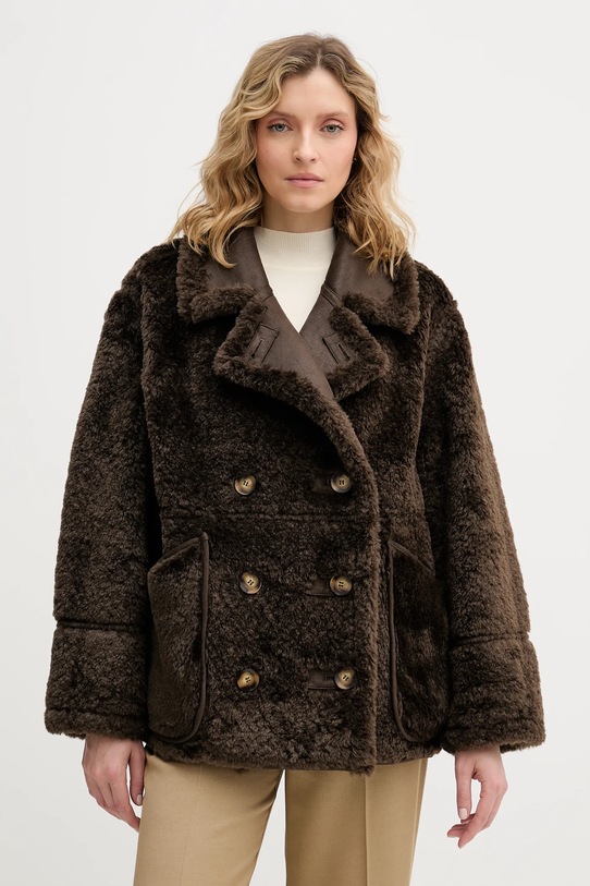 Pedro del Hierro płaszcz dwustronny 7522245 brązowy AW25