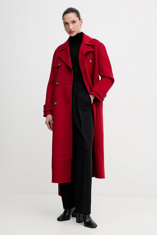 Pedro del Hierro płaszcz z dodatkiem wełny 7522237 czerwony AW25