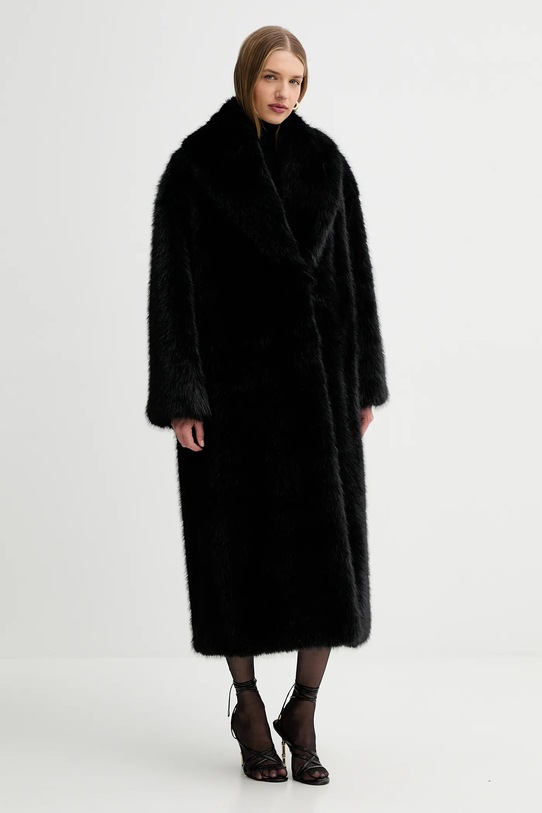 Elisabetta Franchi palton cu captuseala negru CP69A58E2