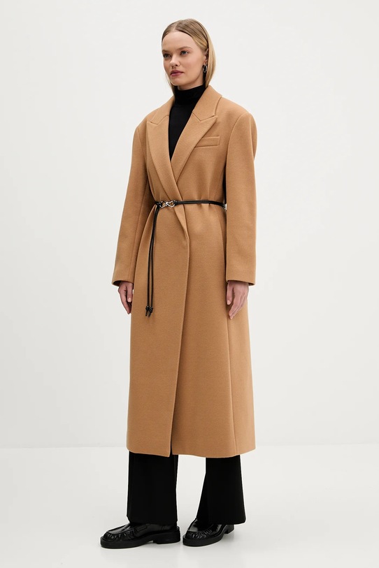 Пальто HUGO 50547606 коричневий AW25