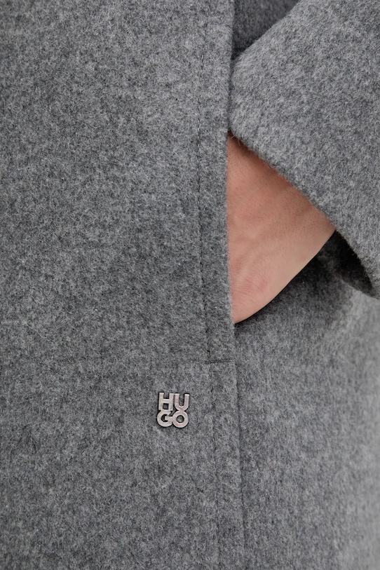 HUGO płaszcz z wełną 50547612 szary