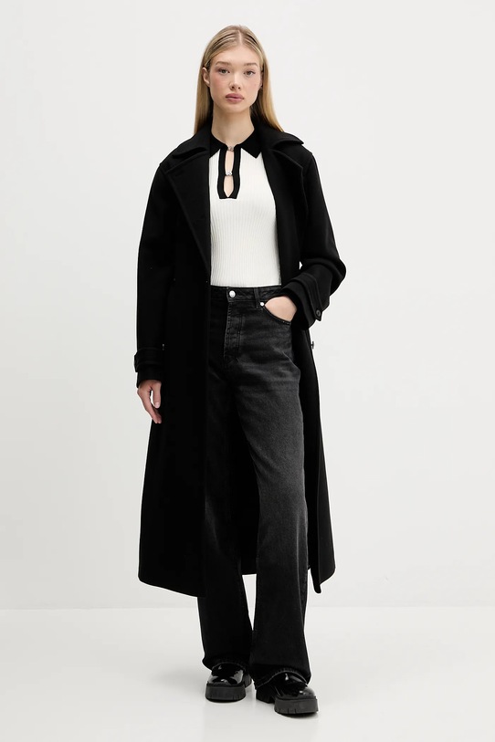 Kabát s prímesou vlny HUGO 50547616 čierna AW25