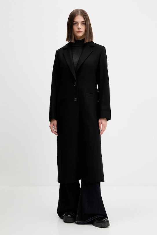 HUGO palton de lână cu captuseala negru 50547691