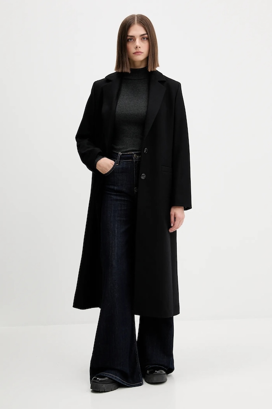 HUGO palton de lână 50547691 negru AW25