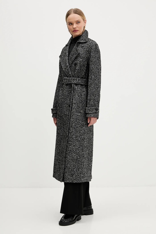 HUGO płaszcz z domieszką wełny 50547835 czarny AW25
