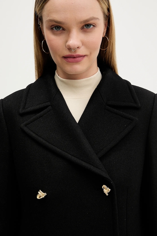 HUGO płaszcz z dodatkiem wełny 50548487 czarny