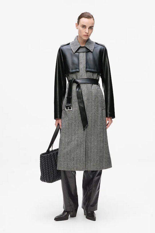 Karl Lagerfeld palton gri A4W15036