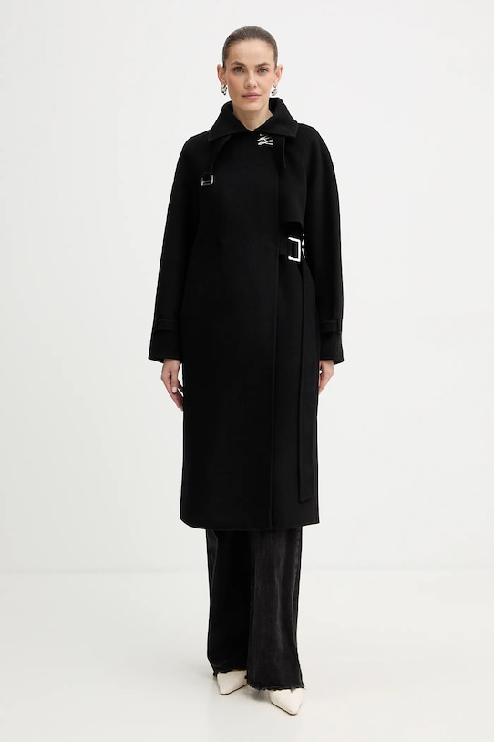 Kabát Karl Lagerfeld prechodné čierna A4W15039