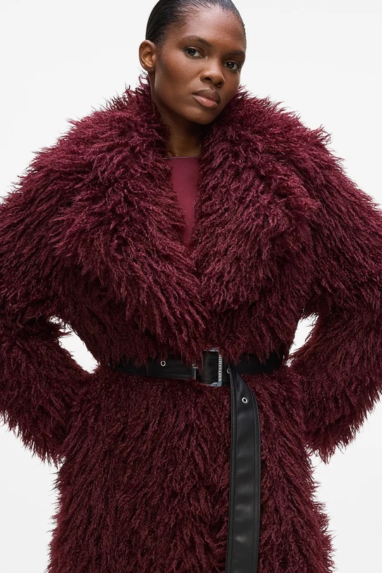 Odzież Karl Lagerfeld płaszcz A4W15043 bordowy