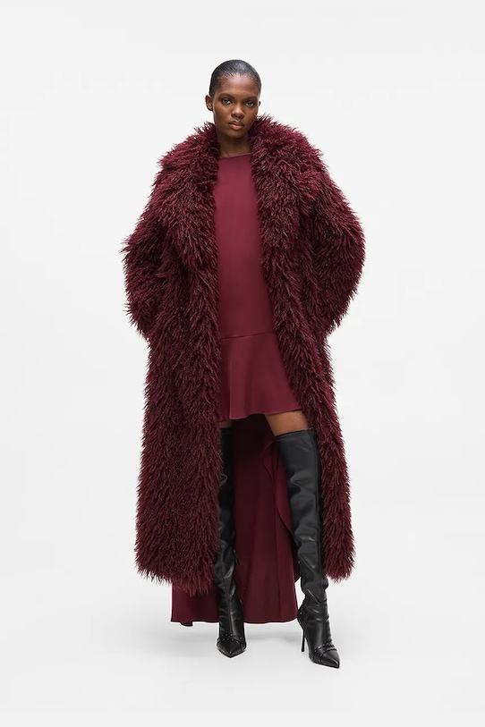 Karl Lagerfeld płaszcz bordowy A4W15043