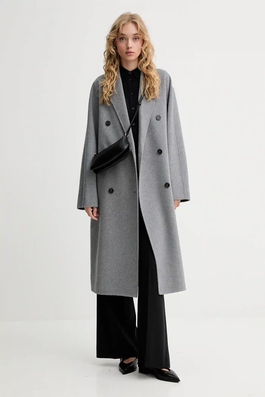 Kabát s vlnou Marc O'Polo 508024371127 šedá AW25