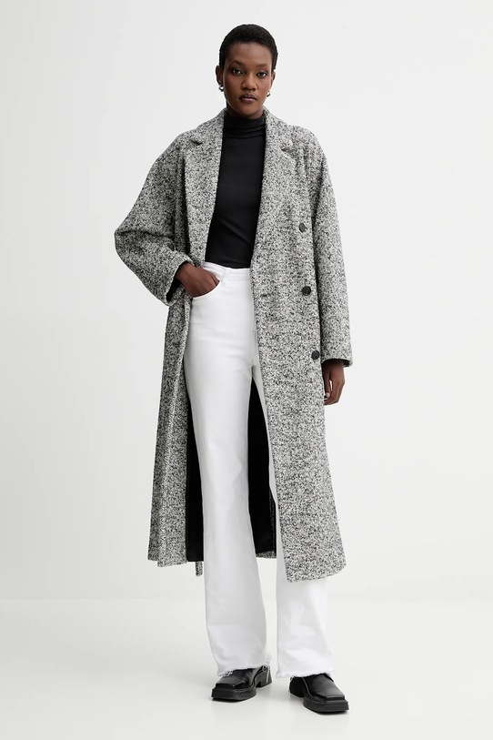 Marc O'Polo płaszcz z dodatkiem wełny 509017671133 czarny AW25