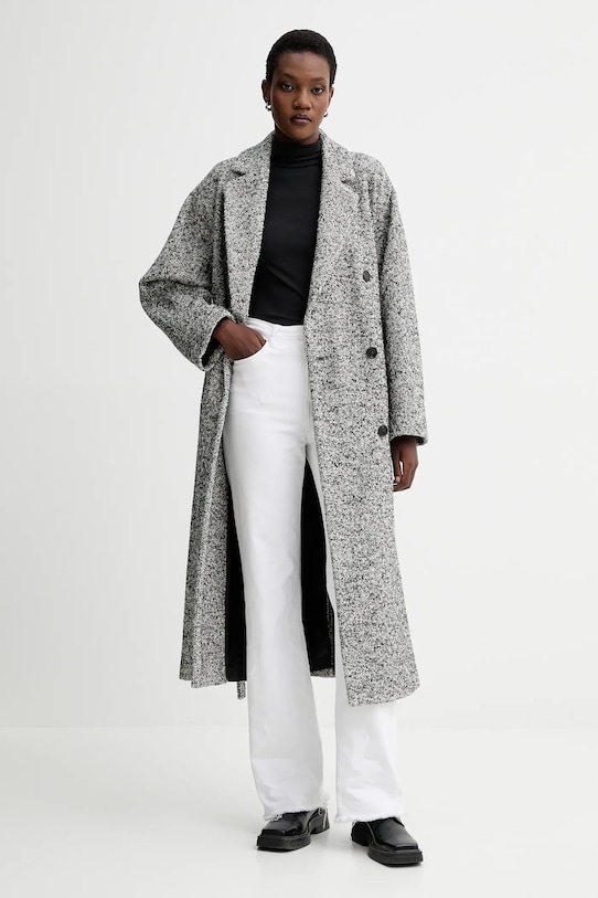 Marc O'Polo płaszcz z dodatkiem wełny 509017671133 czarny AW25