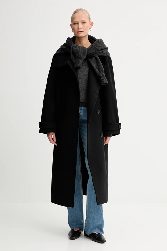 Пальто з додаванням вовни Marc O'Polo 5000007651 чорний AW25