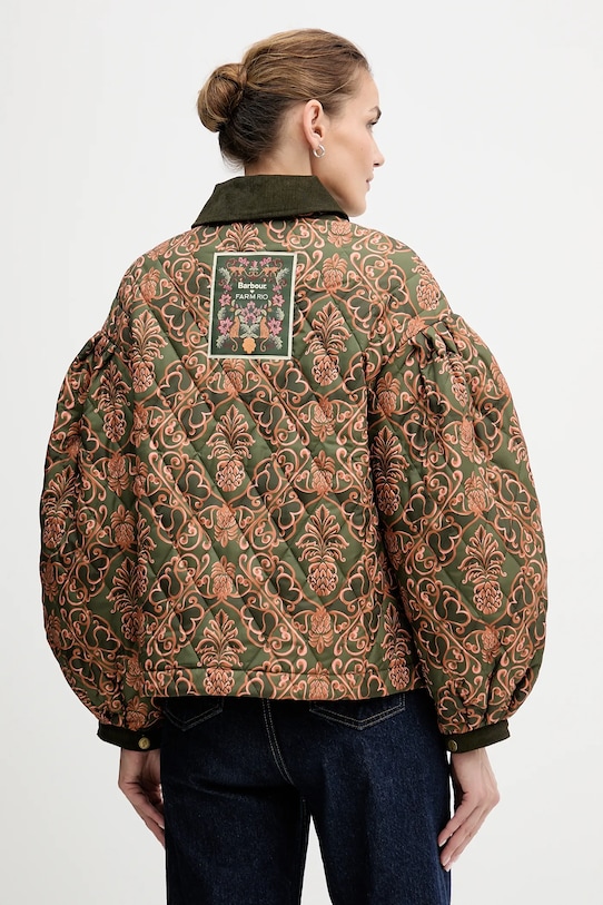 Odzież Barbour kurtka x Farm Rio LQU1869 zielony