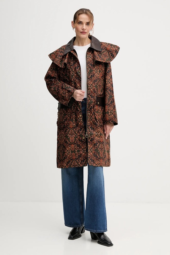 Barbour płaszcz x Farm Rio LWX1503 pomarańczowy AW25