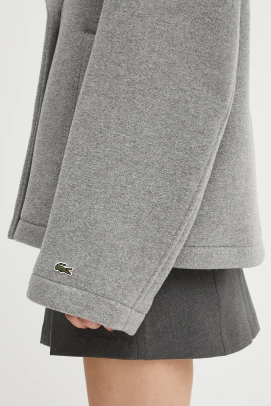 Kabát s prímesou vlny Lacoste sivá BF5309