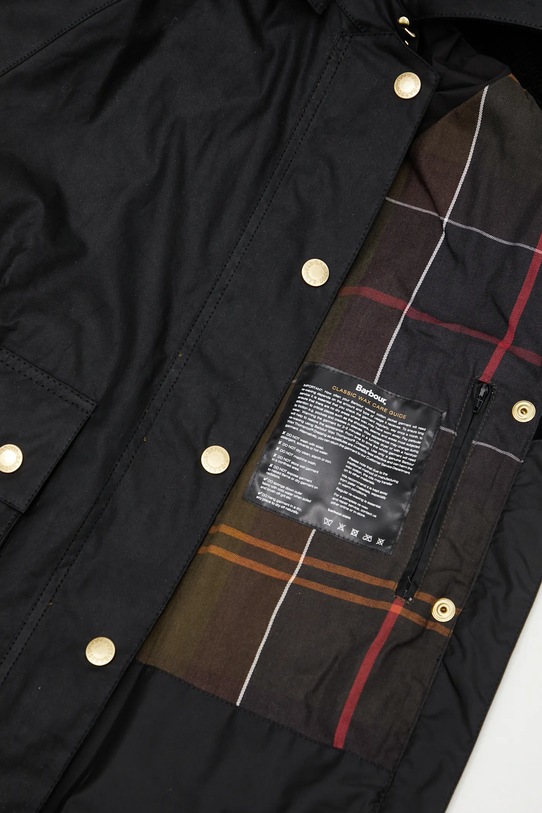 Barbour kurtka bawełniana Reighton Wax Jacket LWX1397BK71 czarny