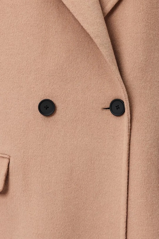 Odzież AllSaints płaszcz z dodatkiem wełny SELLMA W019OD brązowy