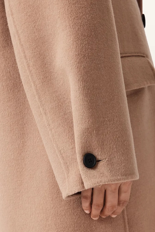 AllSaints płaszcz z dodatkiem wełny SELLMA brązowy W019OD