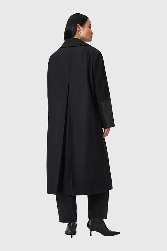 Îmbrăcăminte AllSaints haină cu lână SELLMA W020OD negru