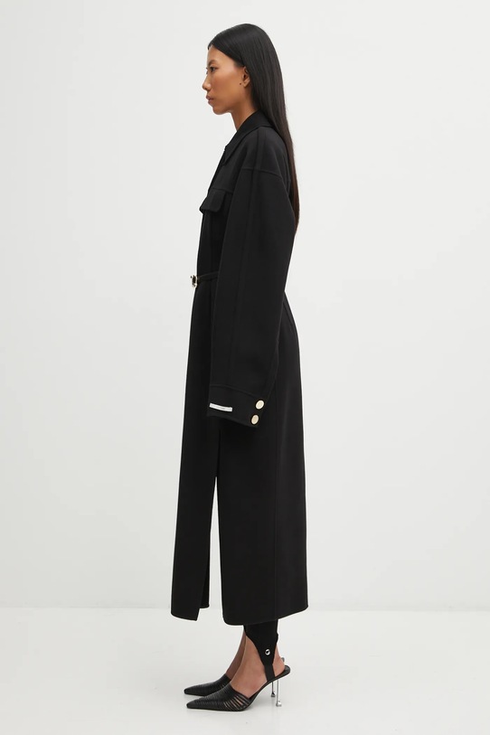 Μάλλινο παλτό Sportmax OLIO 2522016021600 μαύρο AW25