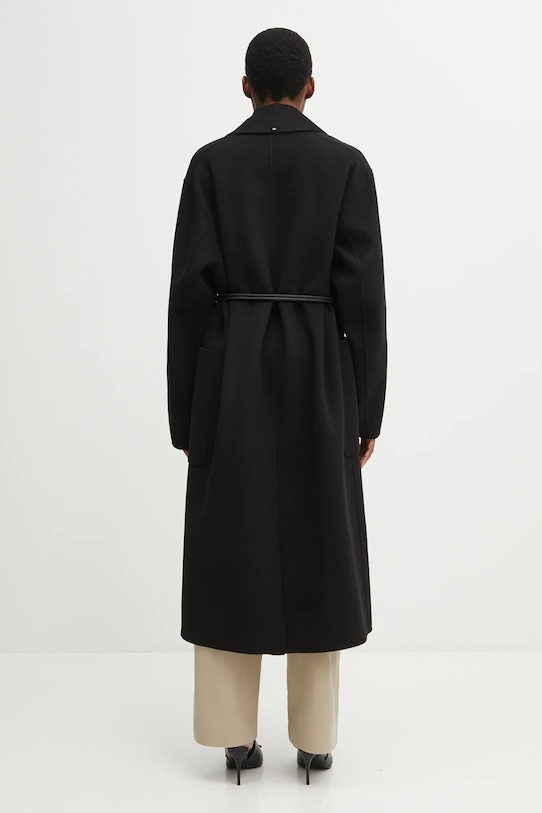 Îmbrăcăminte Sportmax palton de lână ABATE 2522016031600 negru