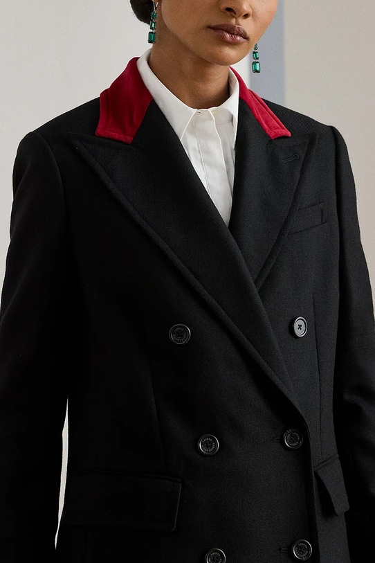 Lauren Ralph Lauren płaszcz wełniany czarny 200979935