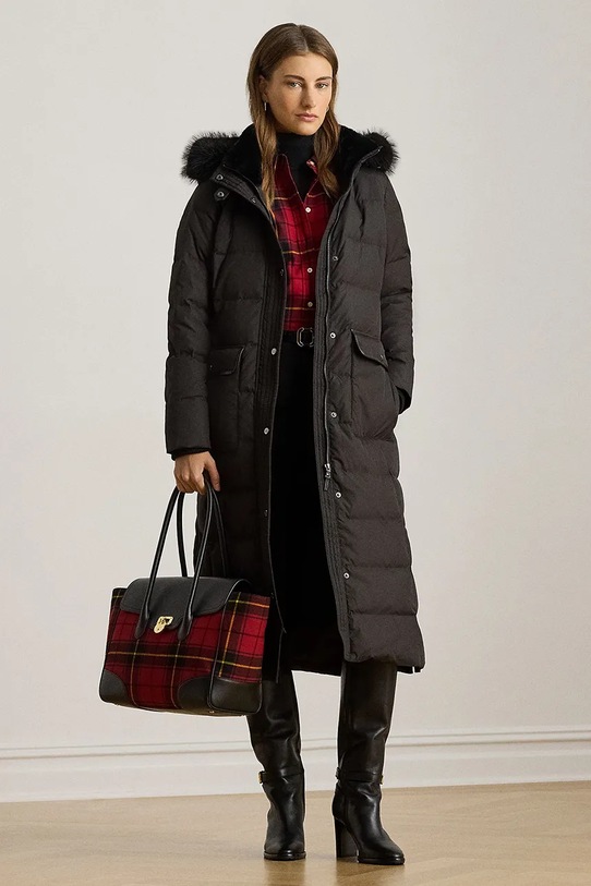 Пуховая куртка Lauren Ralph Lauren лёгкий пух чёрный 297P04092