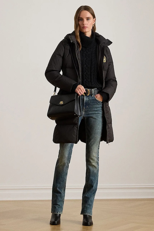 Μπουφάν με επένδυση από πούπουλα Lauren Ralph Lauren άλλο μαύρο 297P04095
