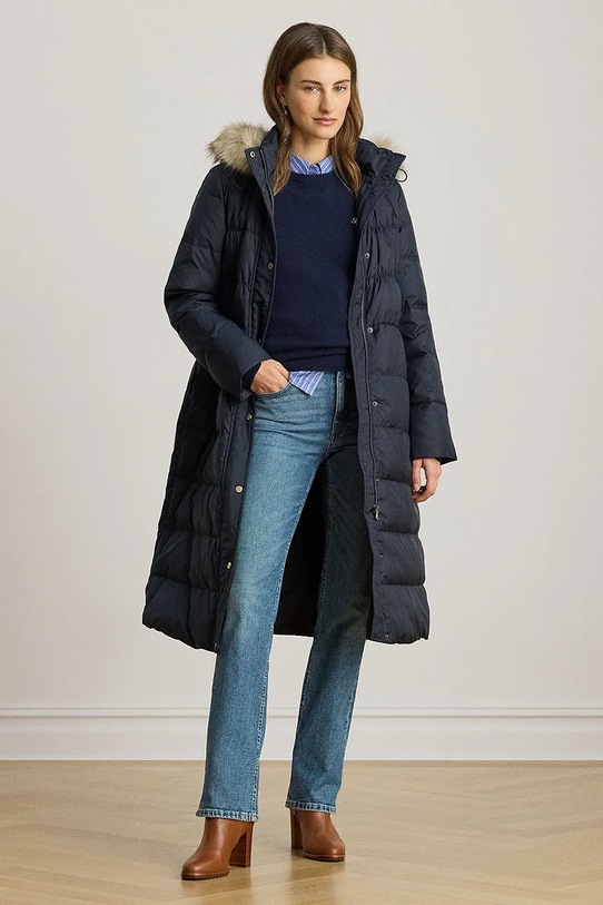 Пуховая куртка Lauren Ralph Lauren лёгкий пух тёмно-синий 297P04097