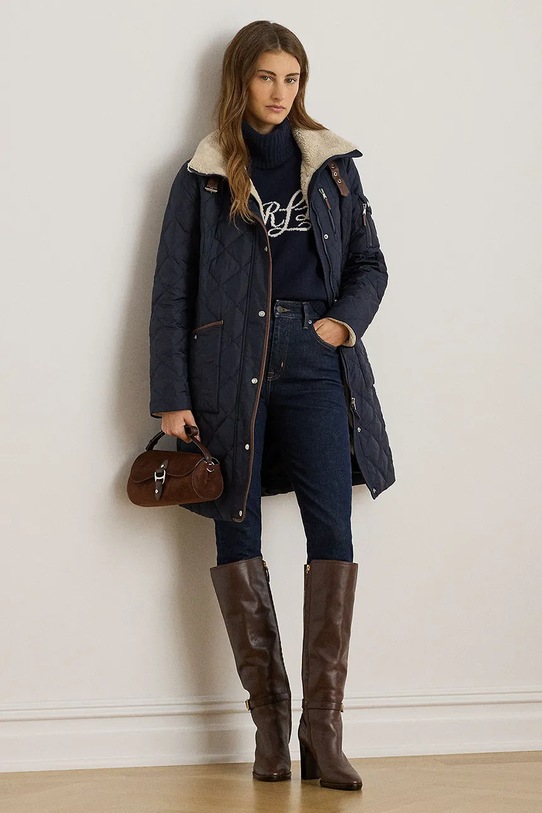 Пуховая куртка Lauren Ralph Lauren с подкладкой тёмно-синий 297P04107