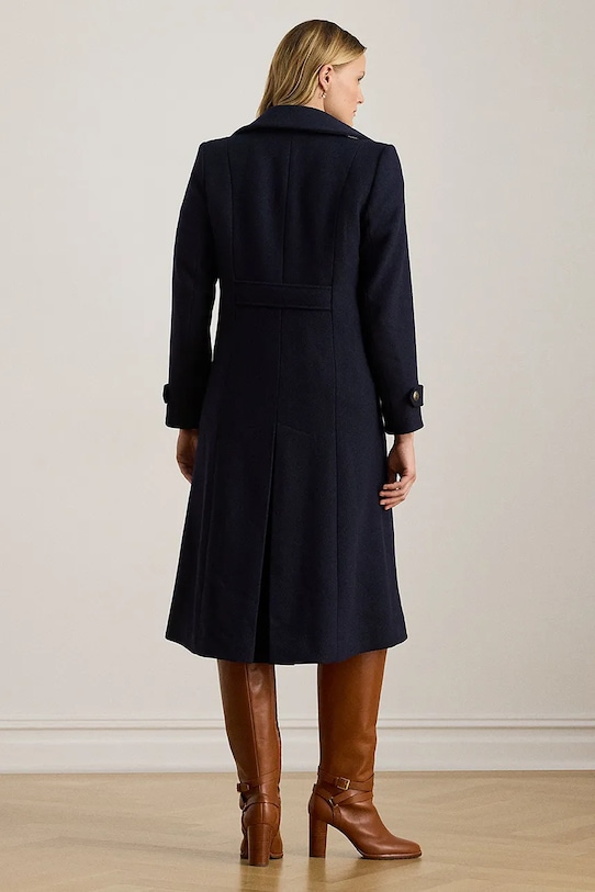 Lauren Ralph Lauren płaszcz z dodatkiem wełny 297P04150 granatowy AW25