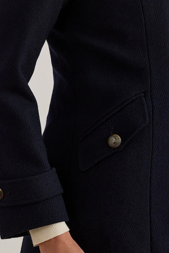 Lauren Ralph Lauren płaszcz z dodatkiem wełny 297P04150 granatowy