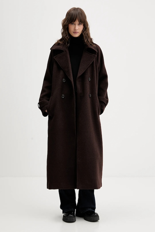 Abercrombie & Fitch haină cu lână KI144.5193.480 maro AW25