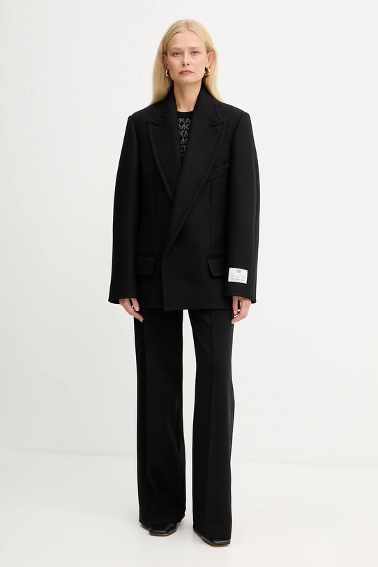 Kabát s prímesou vlny Victoria Beckham 1425WCT006832B čierna AW25