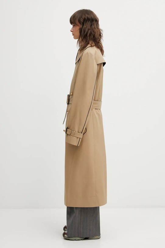 Wales Bonner płaszcz bawełniany Gates Crombie Coat UA25CO02.CO13.801 beżowy AW25