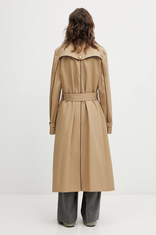 Odzież Wales Bonner płaszcz bawełniany Gates Crombie Coat UA25CO02.CO13.801 beżowy